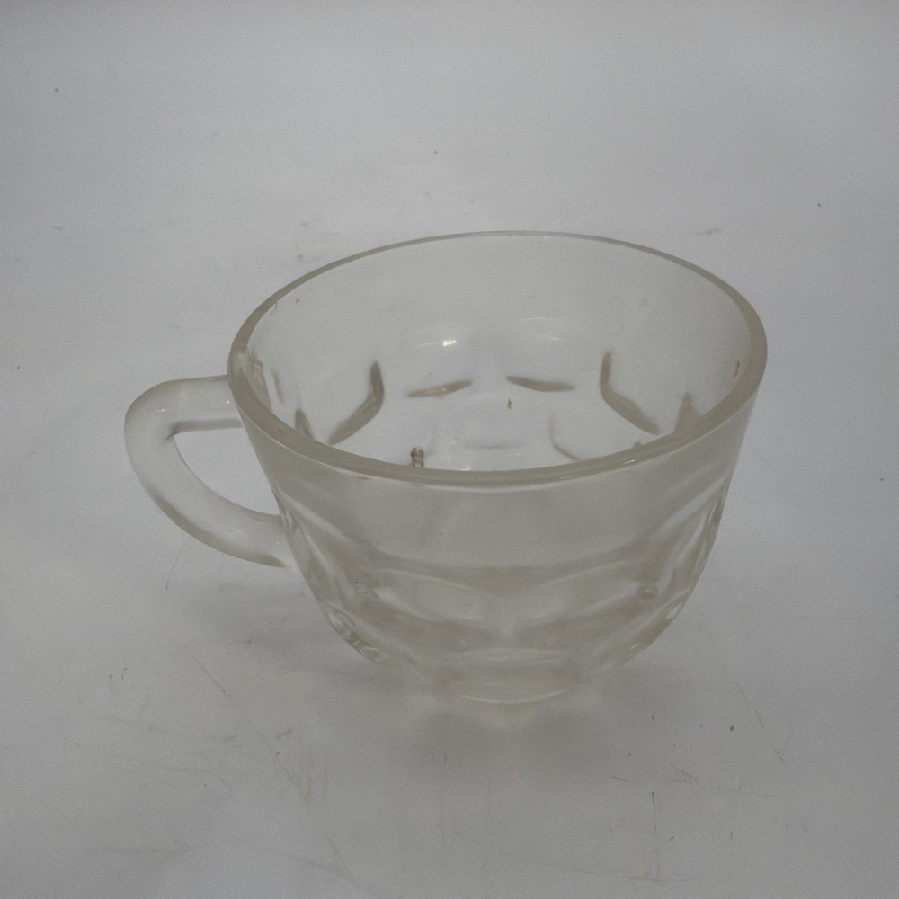 Vintage Federal Yorktown Thumbprint Iridescent Glass Punch Snack Cup Carnival